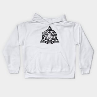 Celtic Triquetra Circle Triangle Black And White Kids Hoodie